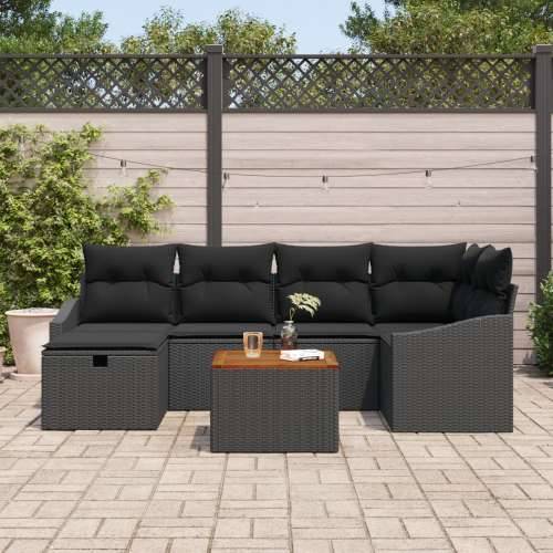 set vrtnih sofa s jastučićima crni poli ratan Cijena