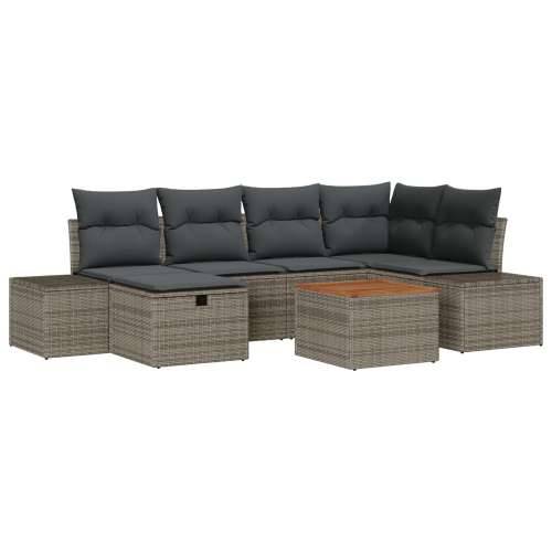7 Komad Vrtni Sofa Set sa Jastučićima Siva Poliratan Cijena