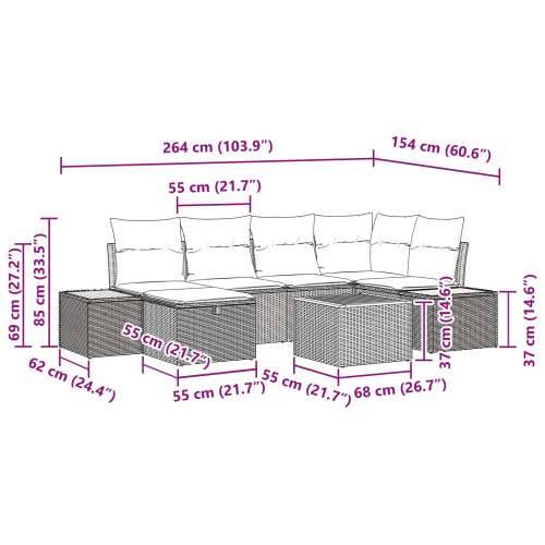 9-dijelni Vrtni Sofa Set s Jastučićima Bež Poli Ratan Cijena