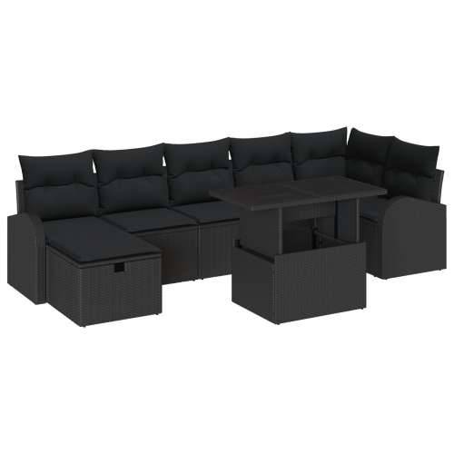 Set od 8 Vrtnih Sofa s Jastucima Crni Poli Ratan Cijena