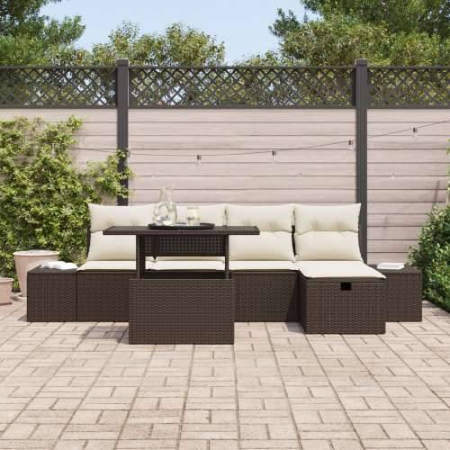 Set vrtnih sofa s jastučićima smeđi poli ratan Cijena