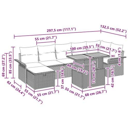 8 dijelni vrtni kauč set s jastučićima crni poli ratan Cijena
