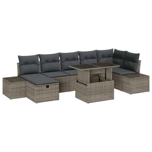 8-dijelni vrtni sofa set s jastucima Sivi Poli Ratan Cijena