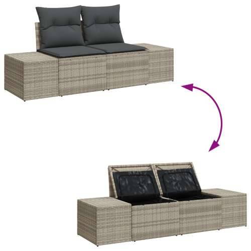 9-dijelni vrtni set sofa s jastučićima svijetlo sivi poli ratan Cijena