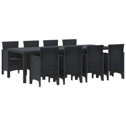 Set od 9 komada vrtnih stolica tamnog poliratana Cijena