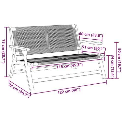 Vrtna klupa Siva 76x122x73 cm Čvrsto drvo bagrema Cijena