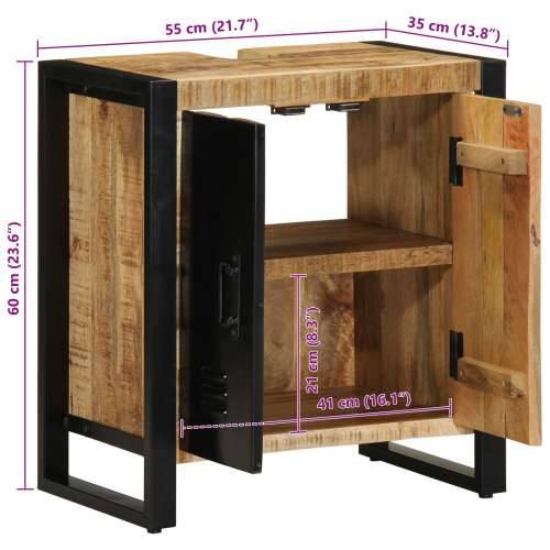Kabinet za kupaonicu 55x35x60 cm od čvrstog drva manga Cijena