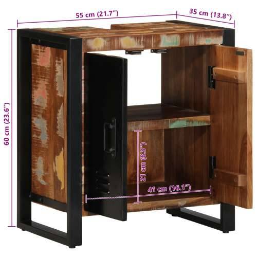 kabinet za kupaonicu višebojan 55x35x60 cm od obnovljenog drva Cijena
