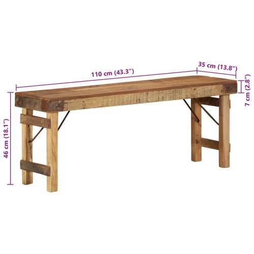 klupa 110x35x46 cm od solidnog obnovljenog drva Cijena