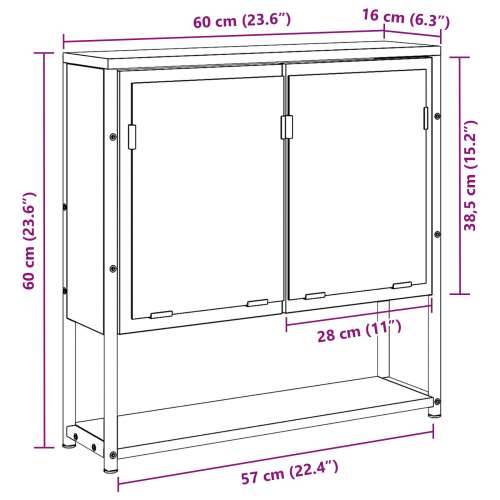 Ormar za ogledalo u kupaonici Crni hrast 60x16x60 cm Inženjerska ploča Cijena
