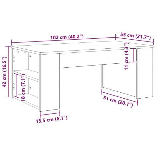 Stolić za kavu Crni hrast 102x55x42 cm Konstruirano drvo Cijena
