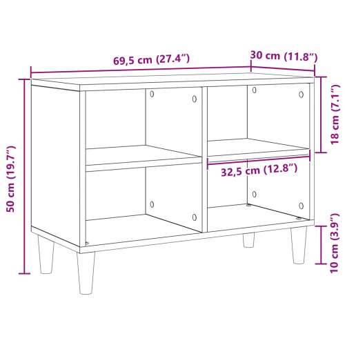 TV ormar od crnog hrasta - 69,5x30x50 cm, izrađen od konstruiranog drveta Cijena