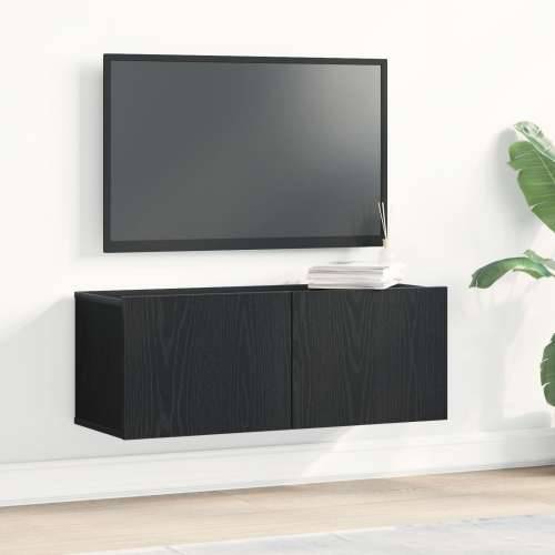 TV zidni ormari (Set od 2) - Crni hrast, 80x30x30 cm, napravljeno od konstruiranog drveta Cijena