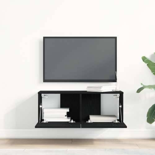 TV zidni ormari (Set od 2) - Crni hrast, 80x30x30 cm, napravljeno od konstruiranog drveta Cijena
