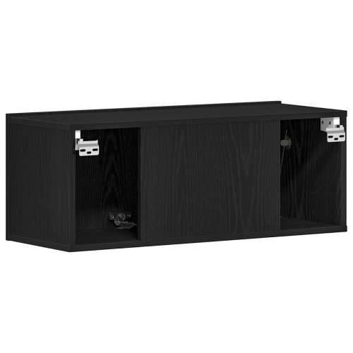 TV zidni ormari (Set od 2) - Crni hrast, 80x30x30 cm, napravljeno od konstruiranog drveta Cijena