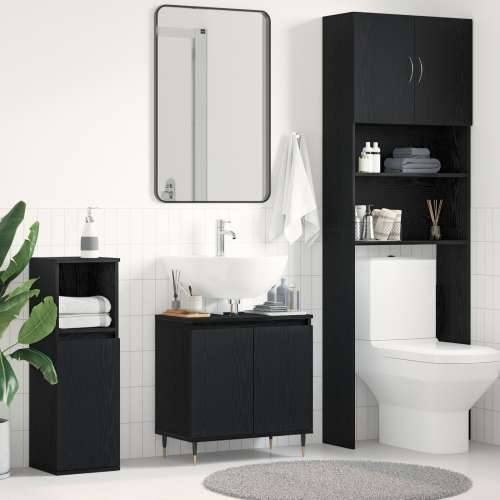 Kupaonski K Cabinet Crna hrastovina 58x33x60 cm Konstruirano drvo Cijena