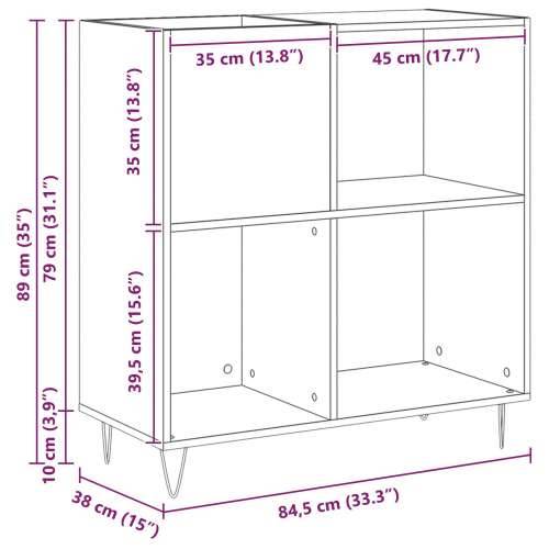 kabinet od umjetnog hrasta 84,5x38x90 cm konstruirano drvo Cijena
