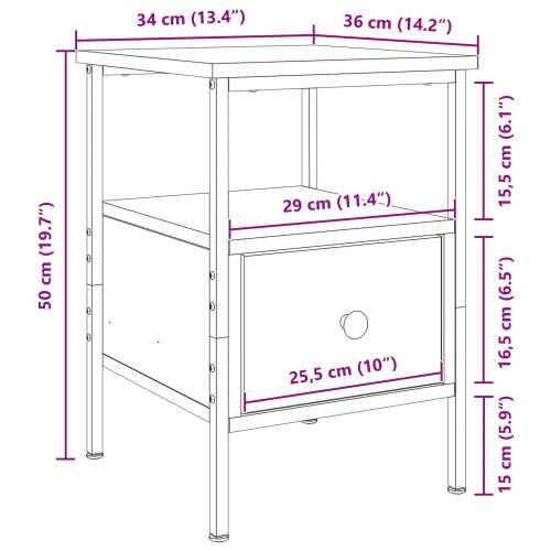 Noćni ormarići 2 kom Crna hrast 34x36x50 cm Konstruirano drvo Cijena
