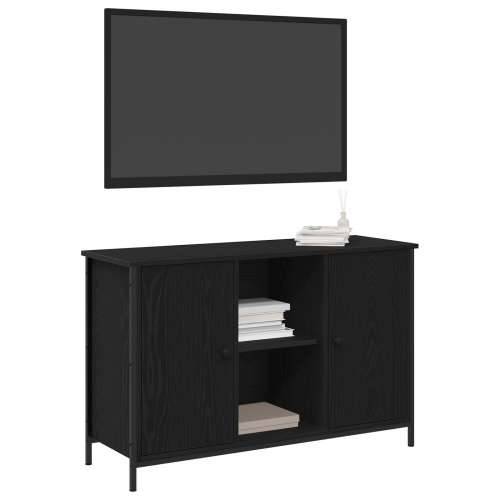 TV ormarić Crni hrast 101x35x65 cm Konstruirano drvo i čelik Cijena