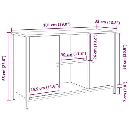 TV ormarić Crni hrast 101x35x65 cm Konstruirano drvo i čelik Cijena