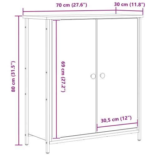 Bife Crni hrast 70x30x80 cm Konstruirano drvo i čelik Cijena