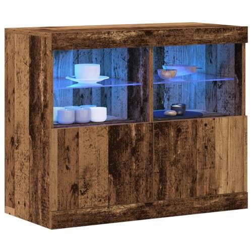 bočna komoda s LED lampicama staro drvo 81x37x67 cm Cijena
