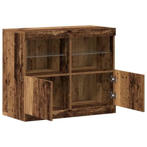 bočna komoda s LED lampicama staro drvo 81x37x67 cm Cijena