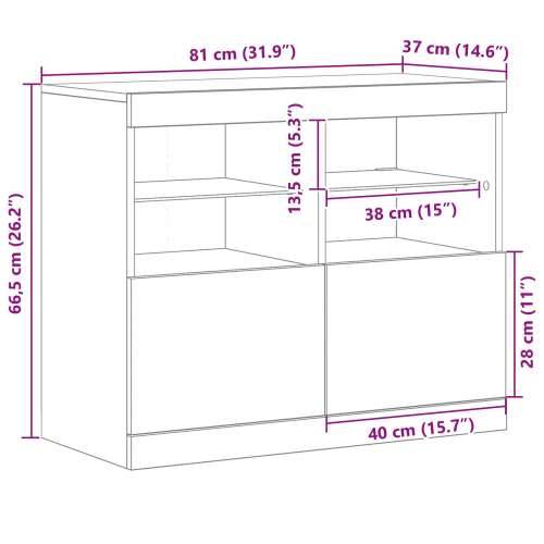 bočna komoda s LED lampicama staro drvo 81x37x67 cm Cijena