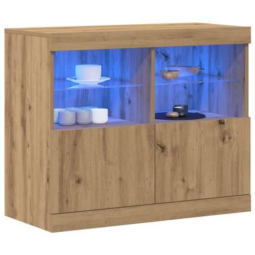 Sideboard s LED svjetlima Artisan hrast 81x37x67 cm Cijena