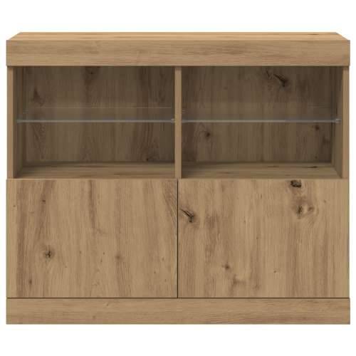 Sideboard s LED svjetlima Artisan hrast 81x37x67 cm Cijena