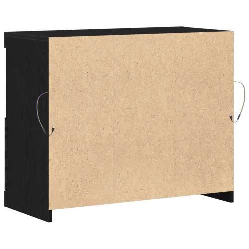 Sideboard s LED svjetlima crni hrast 81x37x67 cm Cijena