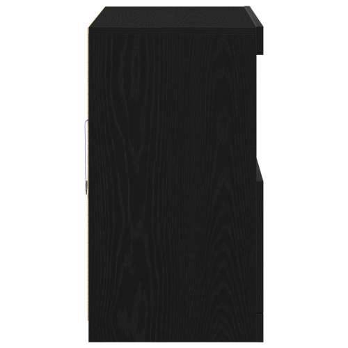 Sideboard s LED svjetlima crni hrast 81x37x67 cm Cijena