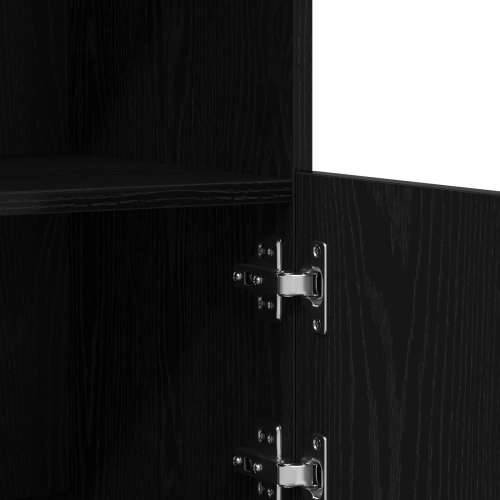 Sideboard s LED svjetlima crni hrast 81x37x67 cm Cijena