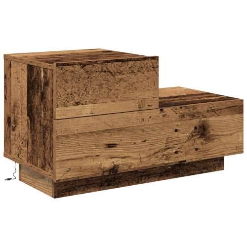 Noćni ormarić s LED svjetlima Staro drvo 100x36x49 cm Cijena