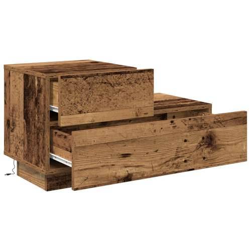 Noćni ormarić s LED svjetlima Staro drvo 100x36x49 cm Cijena