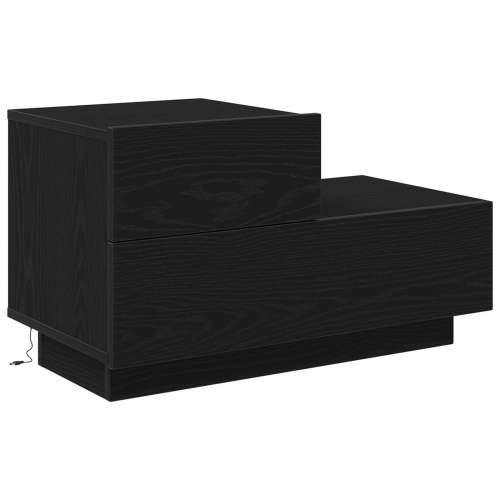 noćni ormarić s LED svjetlima Crna hrastovina 100x36x49 cm Cijena