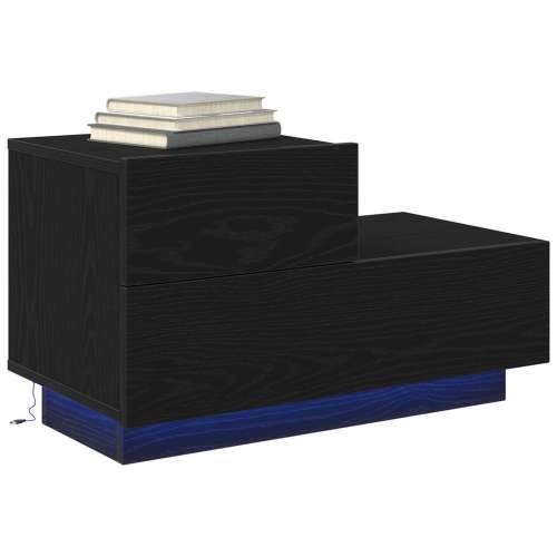 noćni ormarić s LED svjetlima Crna hrastovina 100x36x49 cm Cijena