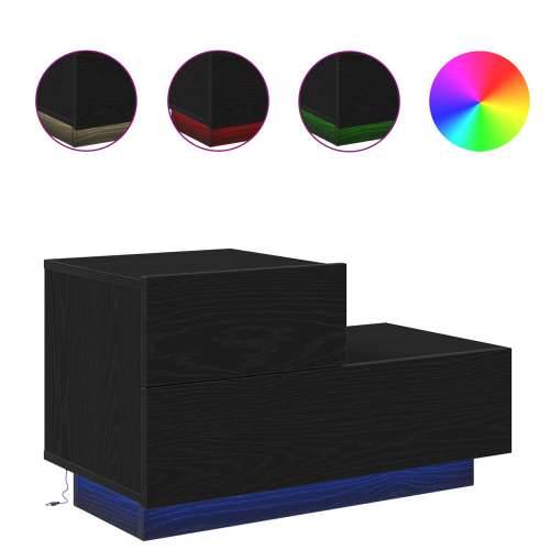noćni ormarić s LED svjetlima Crna hrastovina 100x36x49 cm Cijena