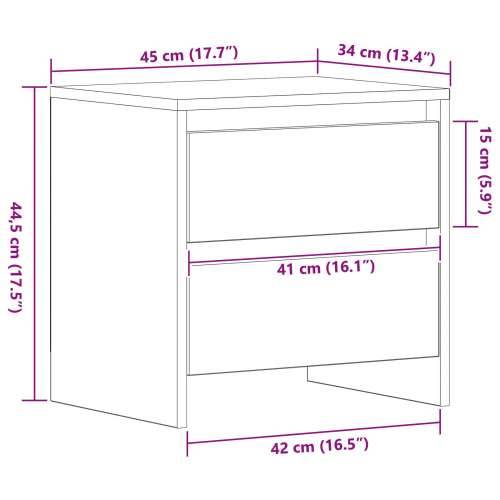 Noćni ormar Staro drvo 45x34x44.5 cm Konstruirano drvo Cijena