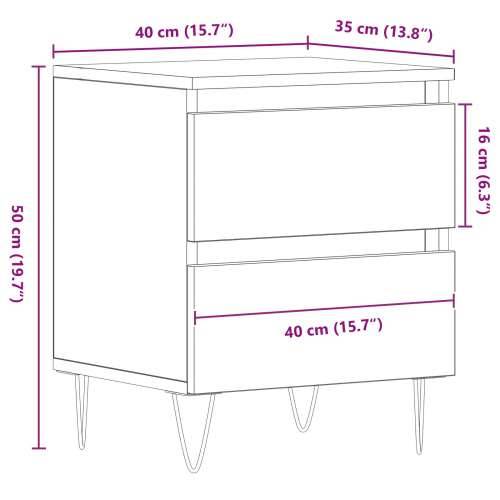 noćni ormarići 2 komada Crni hrast 40x35x50 cm Konstruirano drvo Cijena
