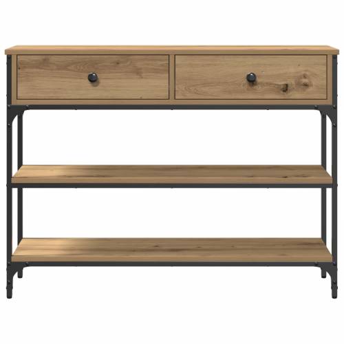 Konzolni stol Hrastovina 100x25x75 cm Konstruirano drvo i čelik Cijena
