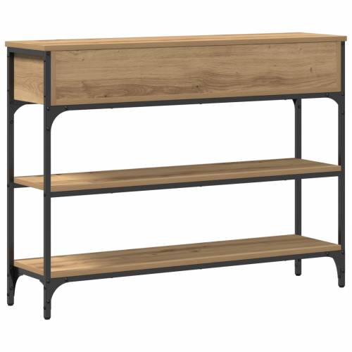 Konzolni stol Hrastovina 100x25x75 cm Konstruirano drvo i čelik Cijena