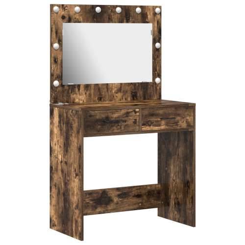 toaletna stolica s LED svjetlima dimljeni hrast 78.5x41x135 cm Cijena