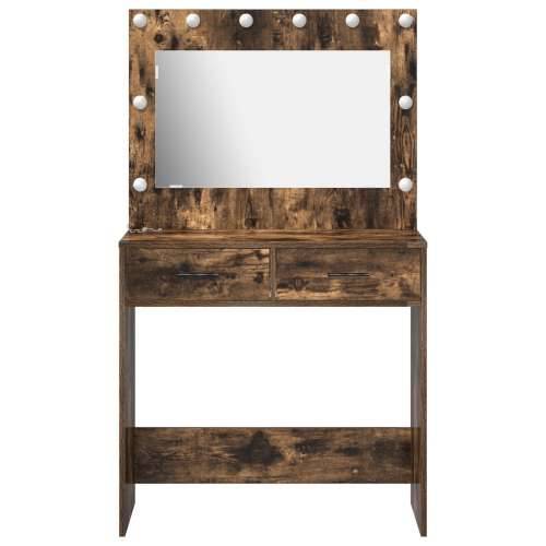 toaletna stolica s LED svjetlima dimljeni hrast 78.5x41x135 cm Cijena