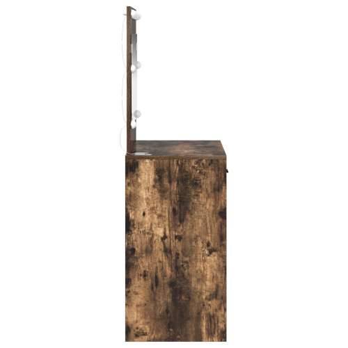 toaletna stolica s LED svjetlima dimljeni hrast 78.5x41x135 cm Cijena