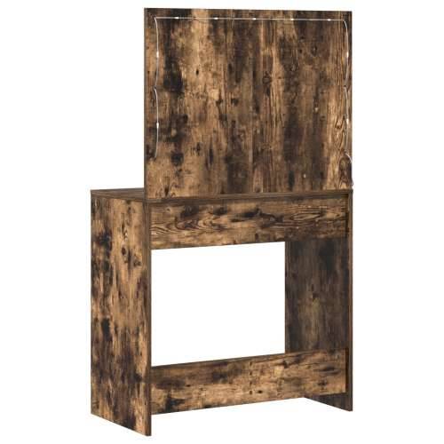 toaletna stolica s LED svjetlima dimljeni hrast 78.5x41x135 cm Cijena