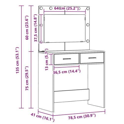 stol za presvlačenje s LED svjetlima sivi sonoma 78,5X41X135 cm Cijena