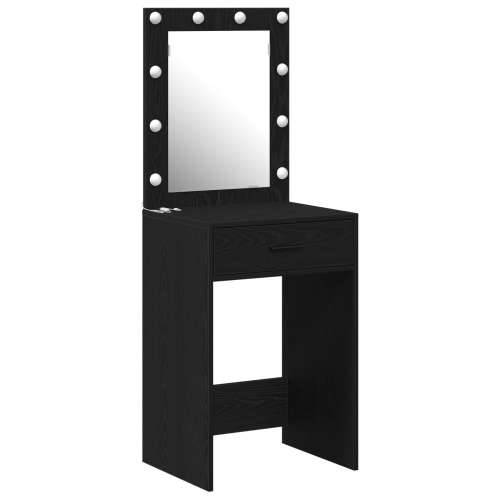 Toaletni stol  s LED svjetlima Crni hrast 50x41x135 cm Cijena