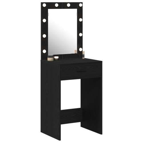 Toaletni stol  s LED svjetlima Crni hrast 50x41x135 cm Cijena