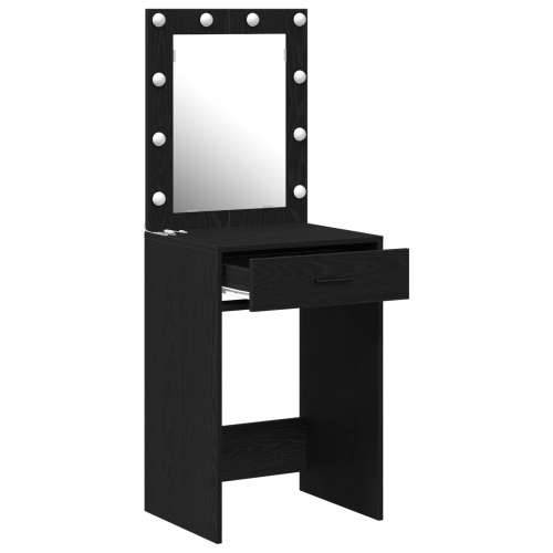 Toaletni stol  s LED svjetlima Crni hrast 50x41x135 cm Cijena